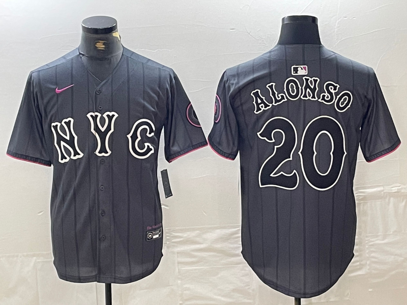 Men's New York Mets Pete Alonso #20 Graphite 2024 City Connect Limited Jersey